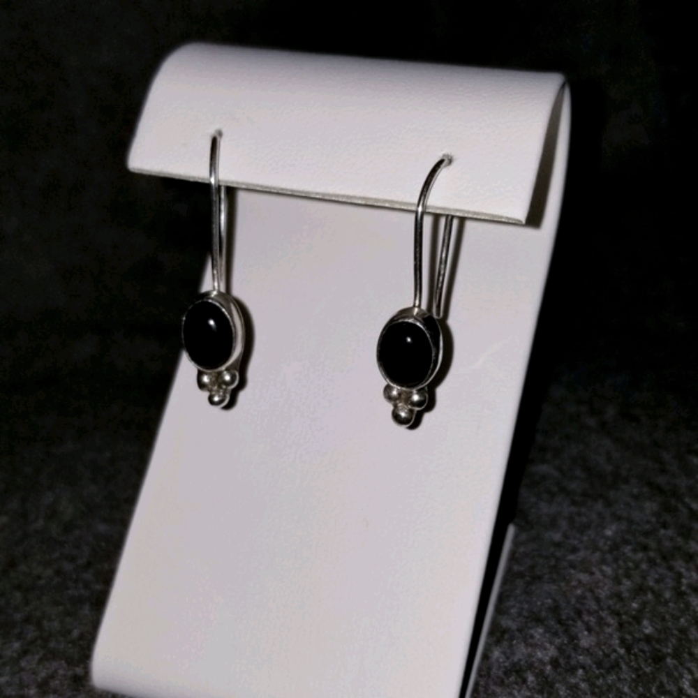 SAS SPURILLA Sterling and Black Onyx Earrings